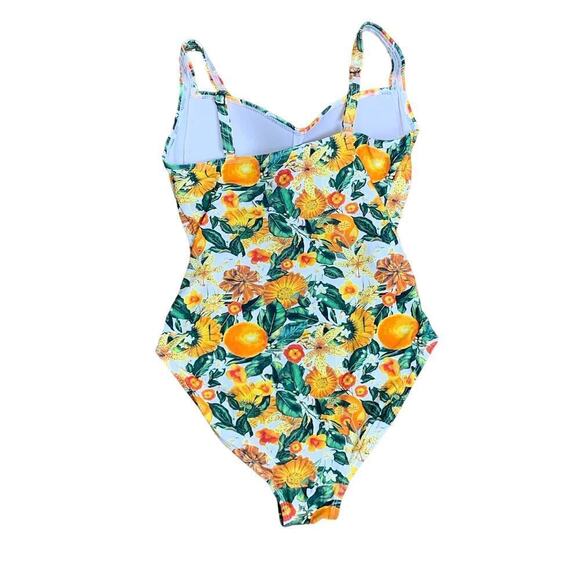NipTuck Orange Floral Citrus One-Piece Swimsuit Size 8 - Picture 3 of 10